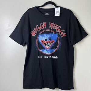 Poppy 'Huggy Wuggly' Black Graphic T-Shirt L NWT